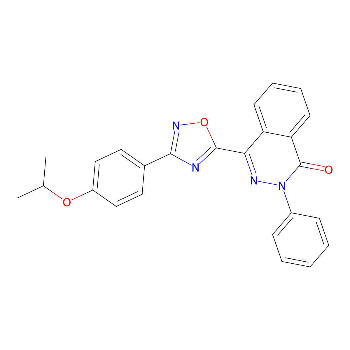4-[3-(4-isopropoxyphenyl)-1,2,4-oxadiazol-5-yl]-2-phenylphthalazin-1(2H)-one molecular structure, CAS 1708079-58-6
