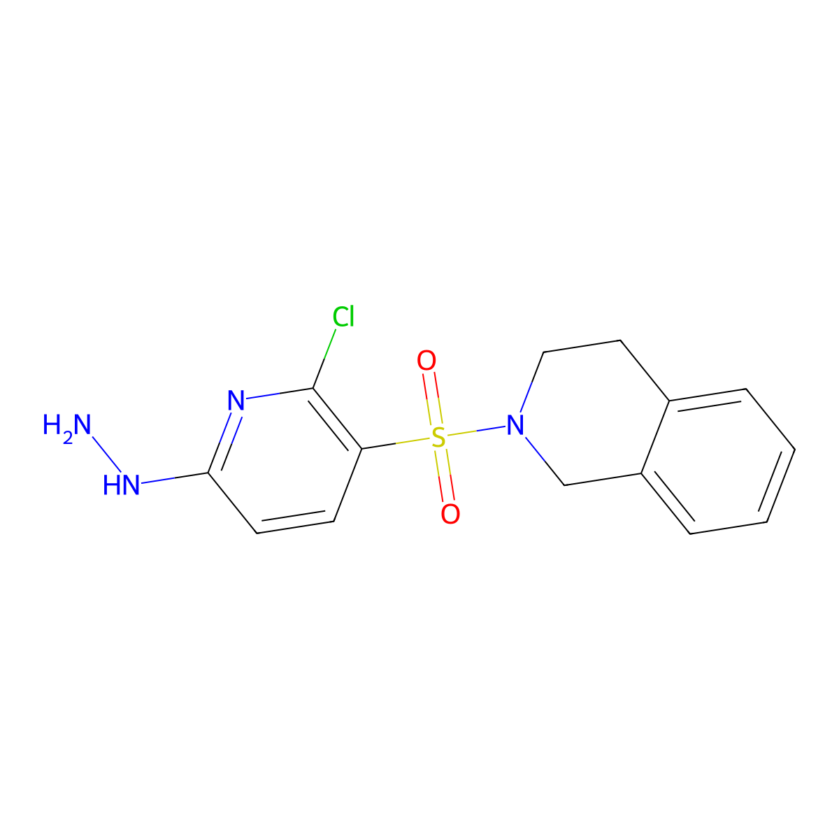 2-[(2-Chloro-6-hydrazinopyridin-3-yl)sulfonyl]-1,2,3,4-tetrahydroisoquinoline molecular structure, CAS 1708079-59-7