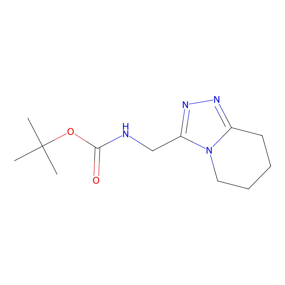 Tert-butyl (5,6,7,8-tetrahydro[1,2,4]triazolo[4,3-a]pyridin-3-ylmethyl)carbamate molecular structure, CAS 1708079-72-4