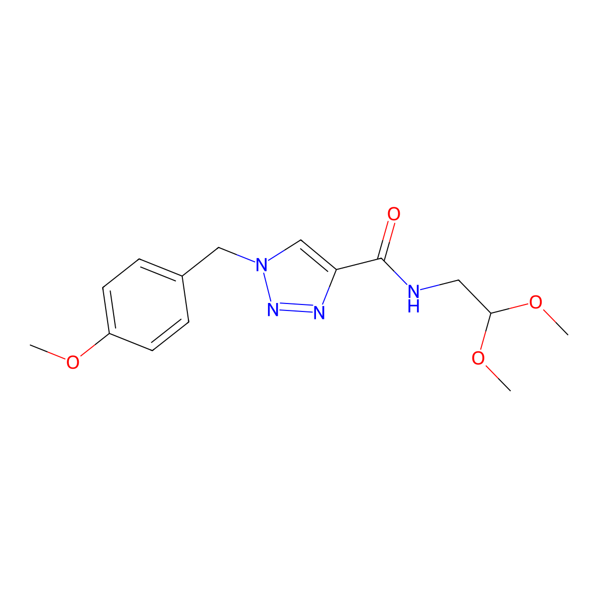 N-(2,2-dimethoxyethyl)-1-(4-methoxybenzyl)-1H-1,2,3-triazole-4-carboxamide molecular structure, CAS 1708079-77-9