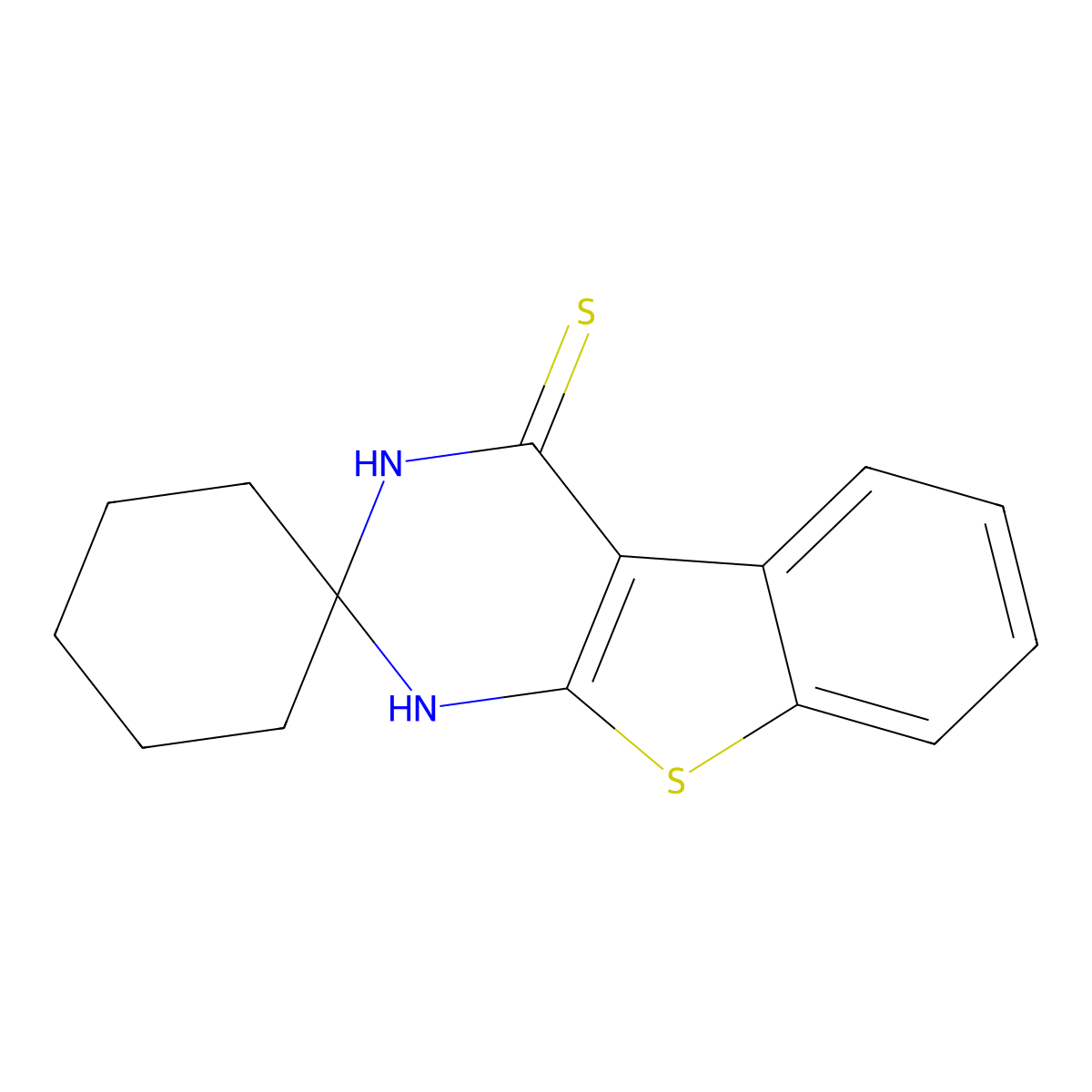 1H-spiro[1-benzothieno[2,3-d]pyrimidine-2,1'-cyclohexane]-4(3H)-thione molecular structure, CAS 1708079-97-3