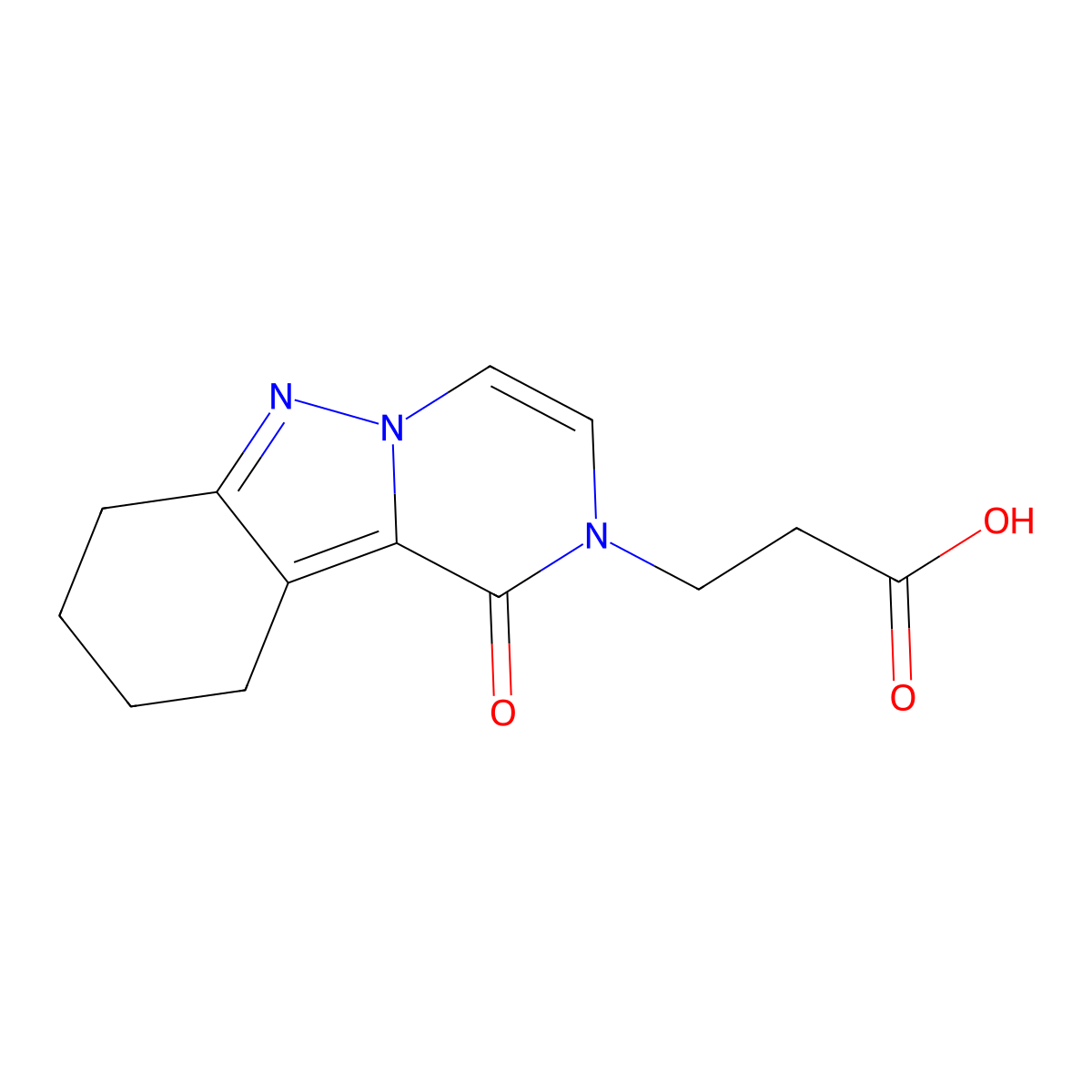 3-(1-oxo-7,8,9,10-tetrahydropyrazino[1,2-b]indazol-2(1H)-yl)propanoic acid molecular structure, CAS 1708080-14-1