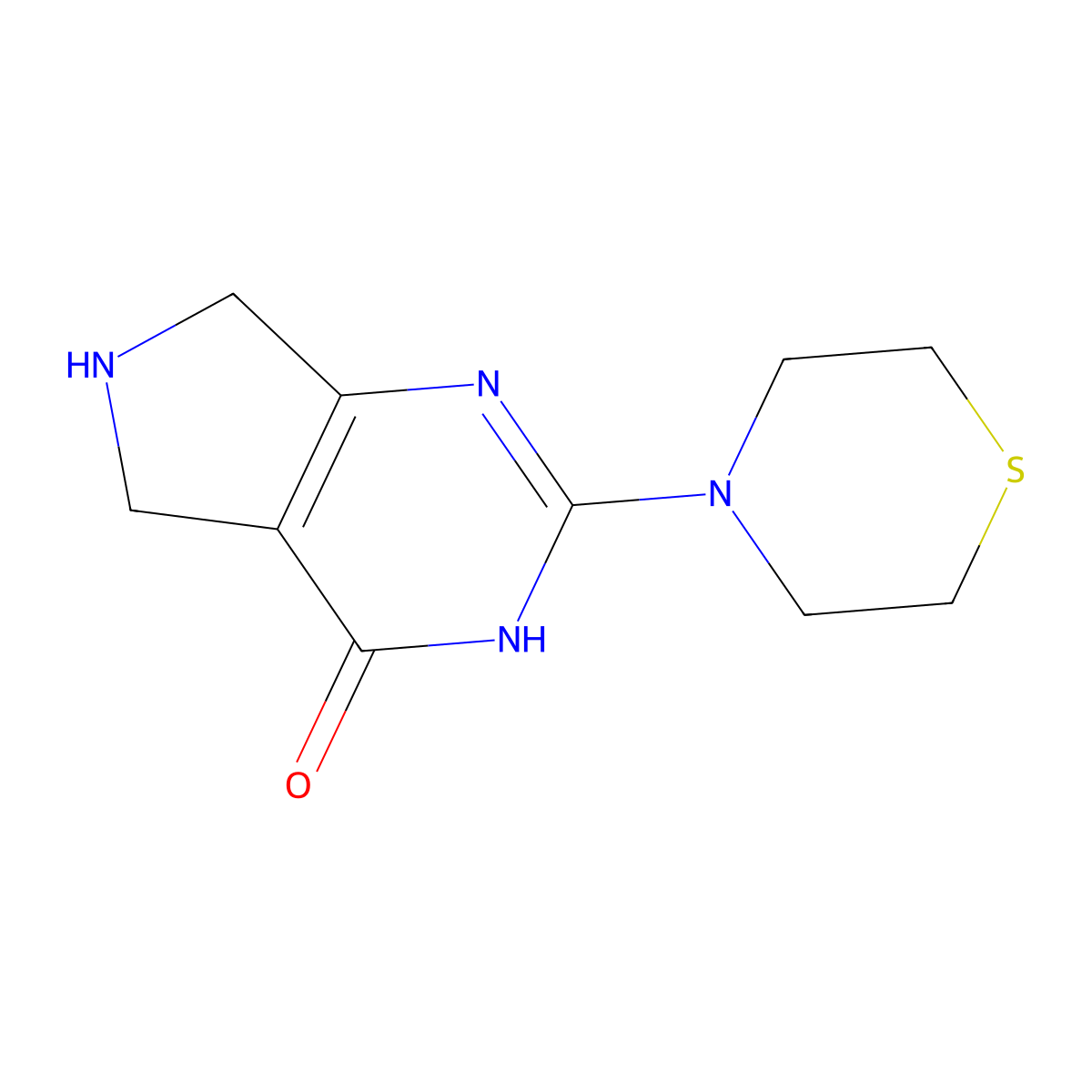 2-Thiomorpholino-6,7-dihydro-3H-pyrrolo[3,4-d]pyrimidin-4(5H)-one molecular structure, CAS 1708080-19-6