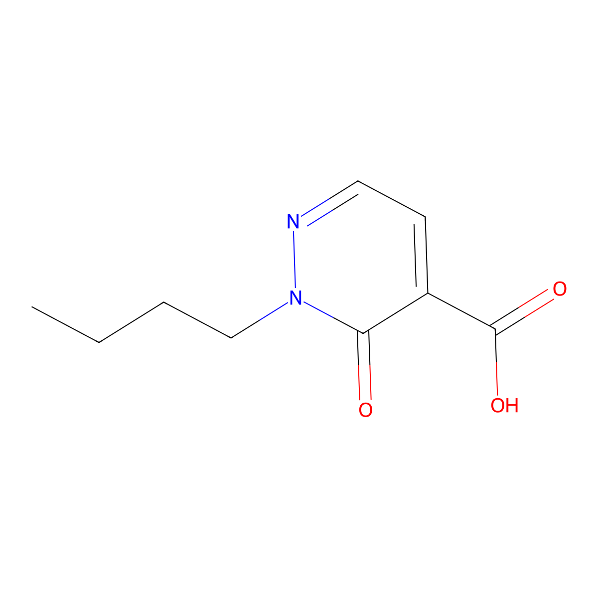 2-Butyl-3-oxo-2,3-dihydropyridazine-4-carboxylic acid molecular structure, CAS 1708080-93-6