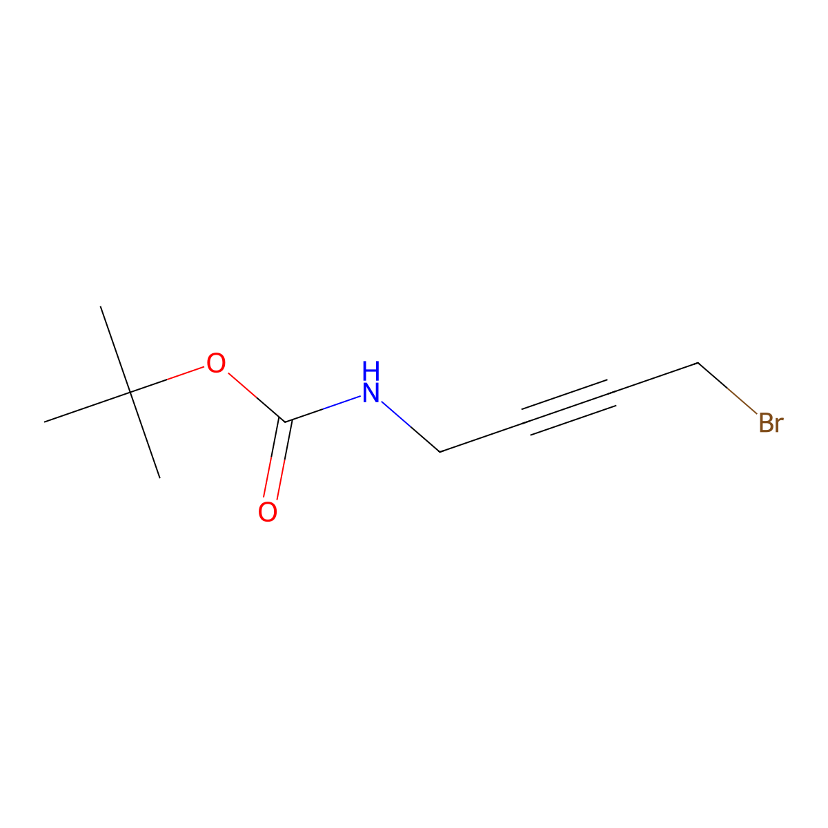 tert-butyl N-(4-bromobut-2-yn-1-yl)carbamate molecular structure, CAS 1708087-12-0