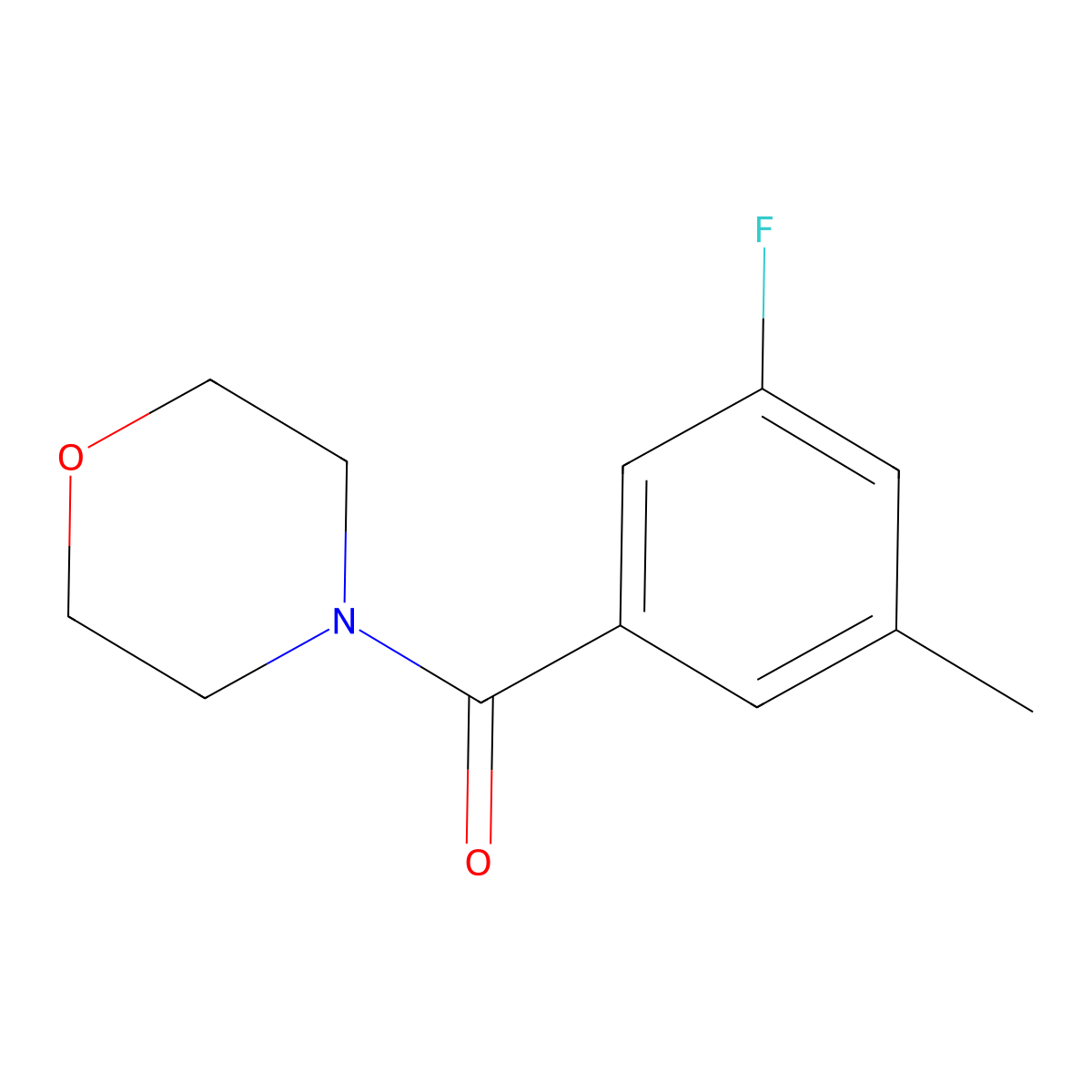 (3-Fluoro-5-methylphenyl)(morpholino)methanone molecular structure, CAS 1708089-41-1