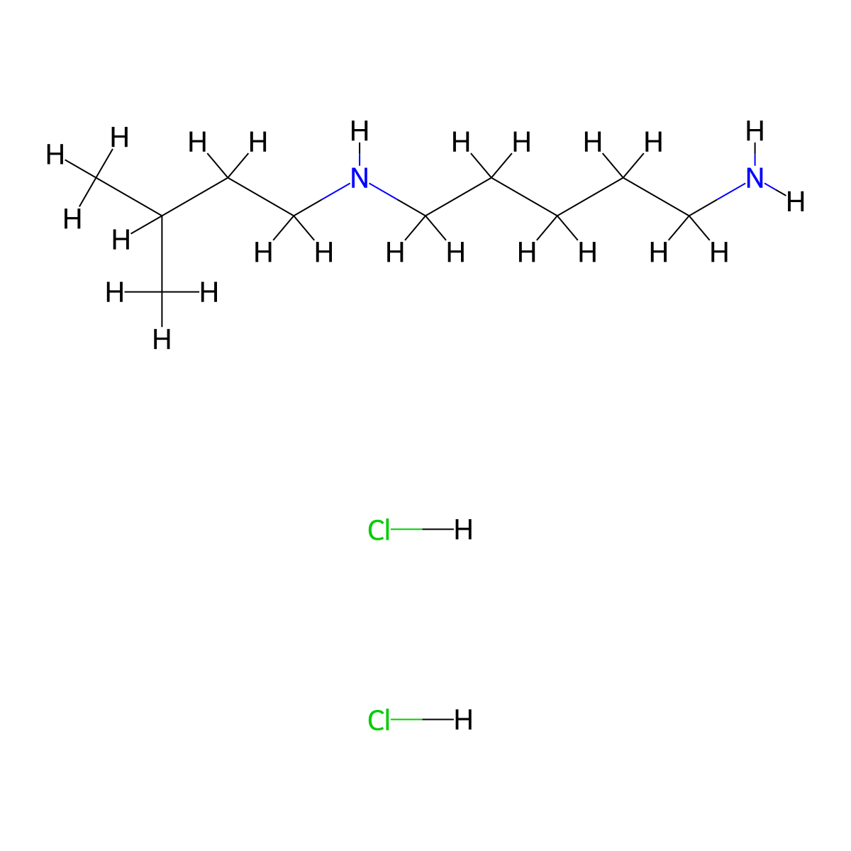 1,5-Pentanediamine, N-(3-methylbutyl)-, dihydrochloride molecular structure, CAS 17081-01-5
