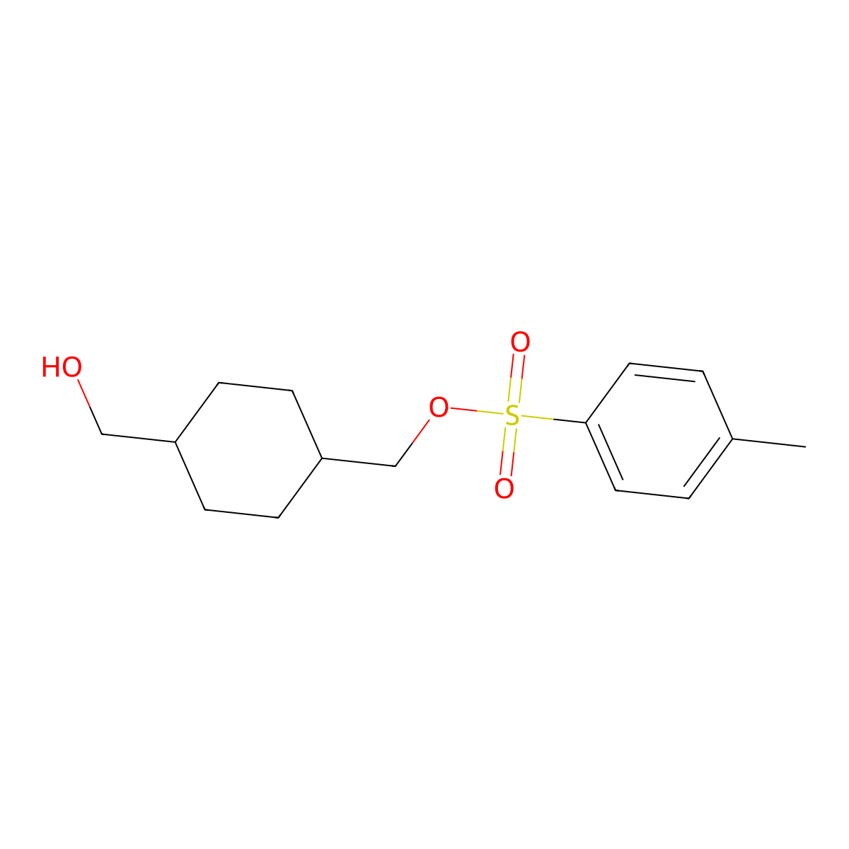 (trans-4-(Hydroxymethyl)cyclohexyl)methyl 4-methylbenzenesulfonate molecular structure, CAS 170811-08-2