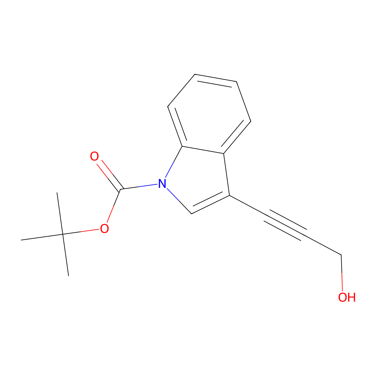 tert-Butyl 3-(3-hydroxyprop-1-yn-1-yl)-1H-indole-1-carboxylate molecular structure, CAS 1708115-86-9