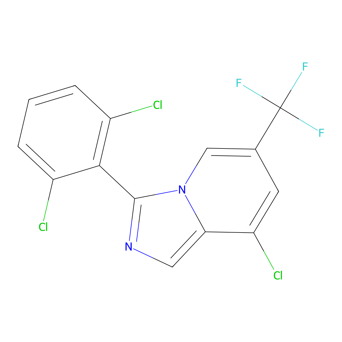 8-Chloro-3-(2,6-dichlorophenyl)-6-(trifluoromethyl)imidazo[1,5-a]pyridine molecular structure, CAS 1708126-02-6