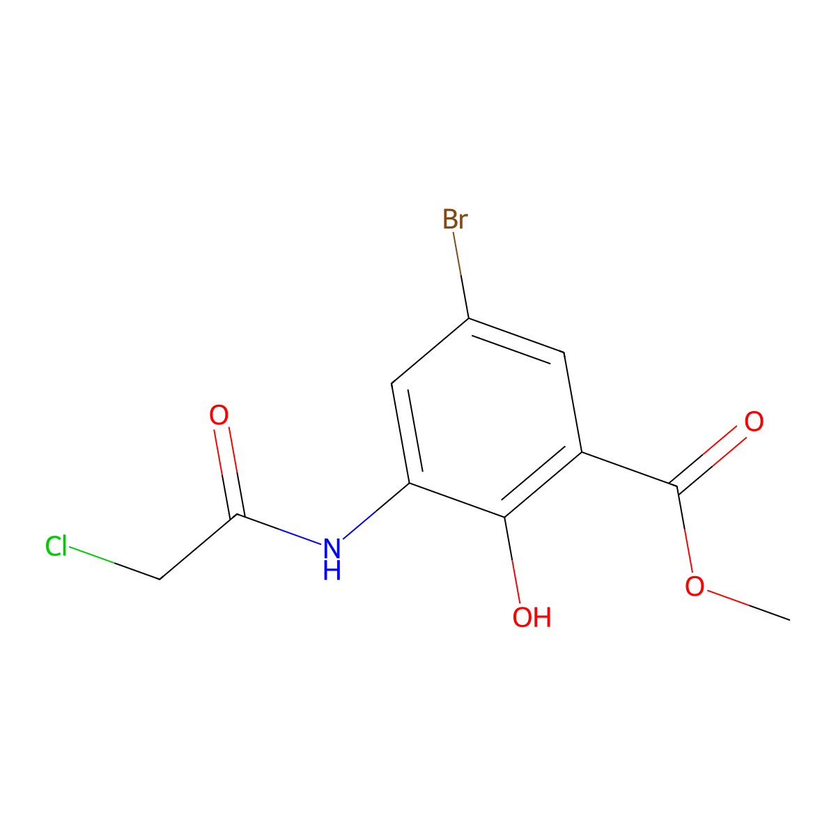 Methyl 5-bromo-3-(2-chloroacetamido)-2-hydroxybenzoate molecular structure, CAS 1708126-09-3