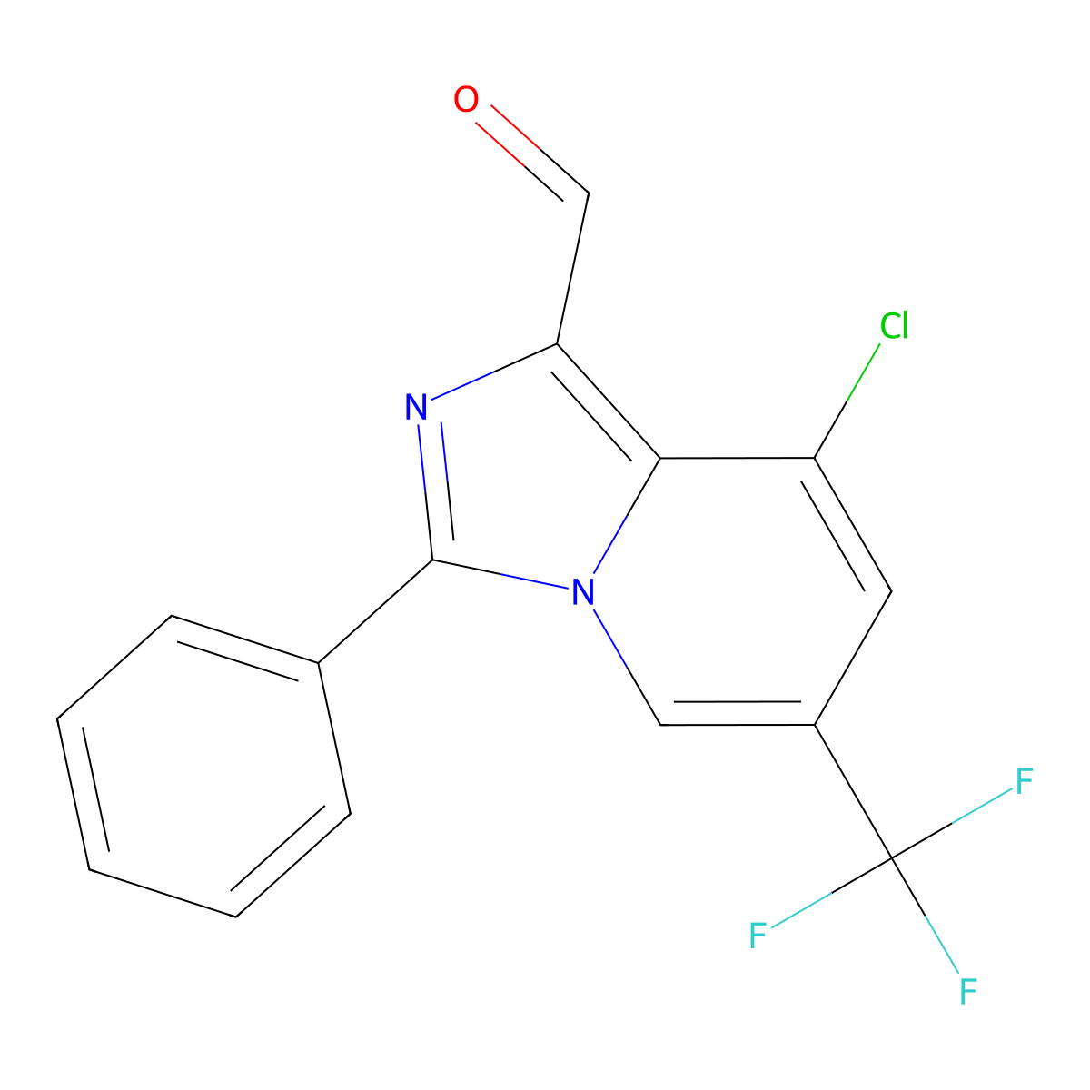 8-Chloro-3-phenyl-6-(trifluoromethyl)imidazo[1,5-a]pyridine-1-carbaldehyde molecular structure, CAS 1708126-10-6