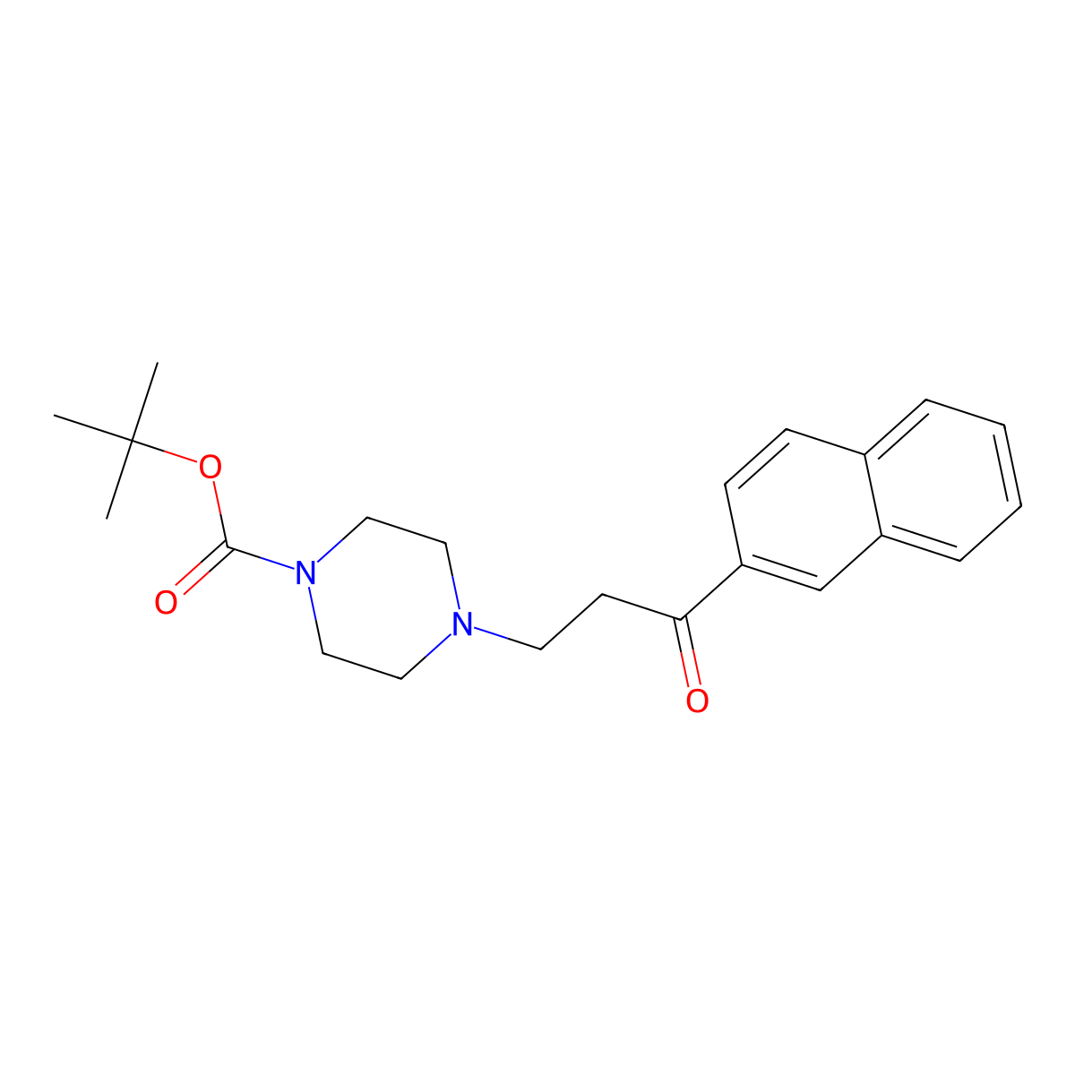 Tert-butyl 4-[3-(naphthalen-2-yl)-3-oxopropyl]piperazine-1-carboxylate molecular structure, CAS 1708126-11-7