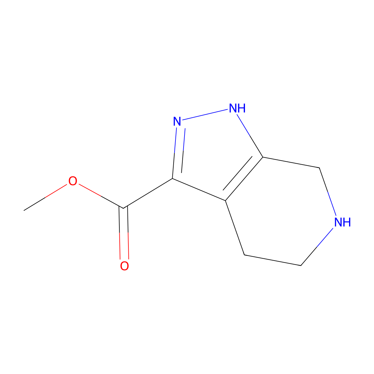methyl 1H,4H,5H,6H,7H-pyrazolo[3,4-c]pyridine-3-carboxylate molecular structure, CAS 1708157-71-4