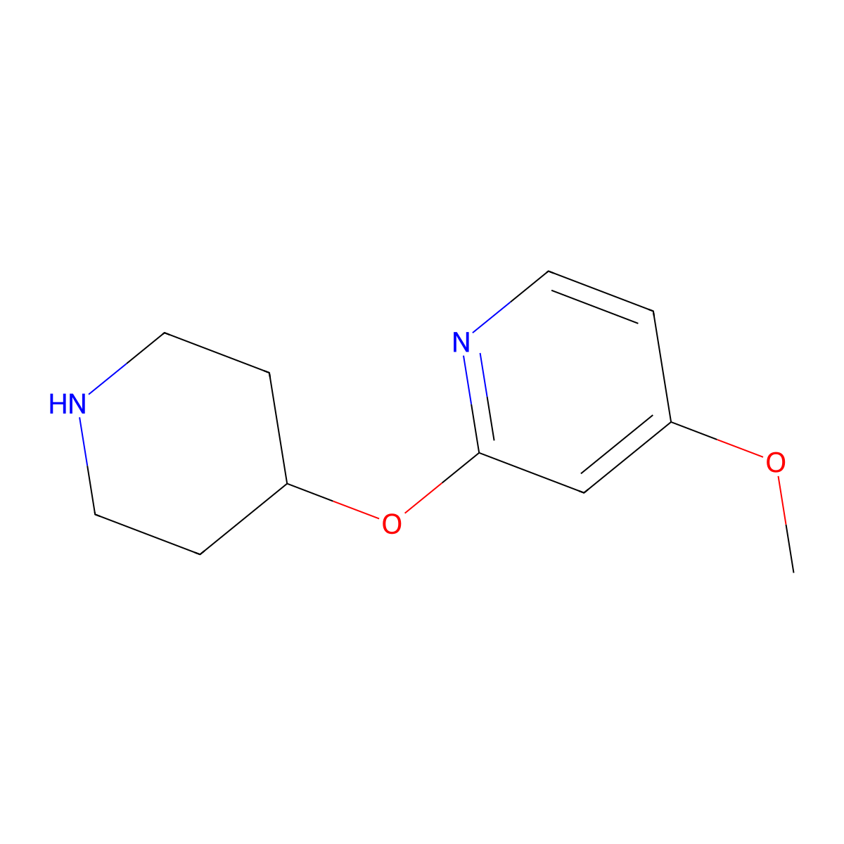 4-Methoxy-2-(piperidin-4-yloxy)pyridine molecular structure, CAS 1708157-76-9