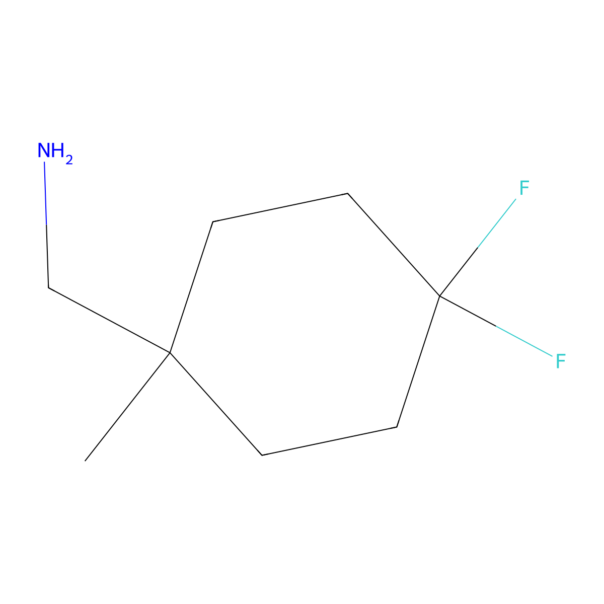 (4,4-Difluoro-1-methylcyclohexyl)methanamine molecular structure, CAS 1708157-79-2