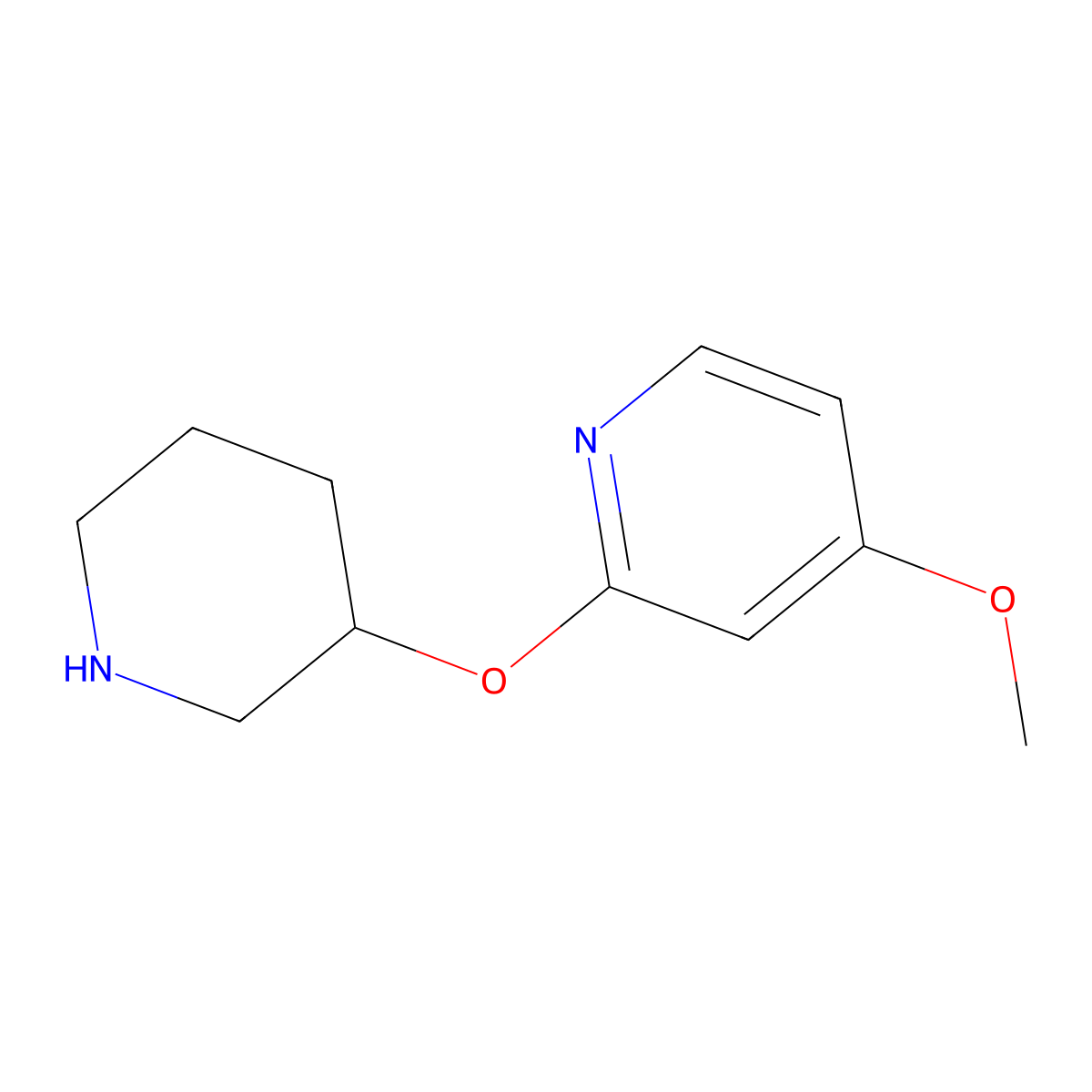 4-Methoxy-2-(piperidin-3-yloxy)pyridine molecular structure, CAS 1708157-86-1