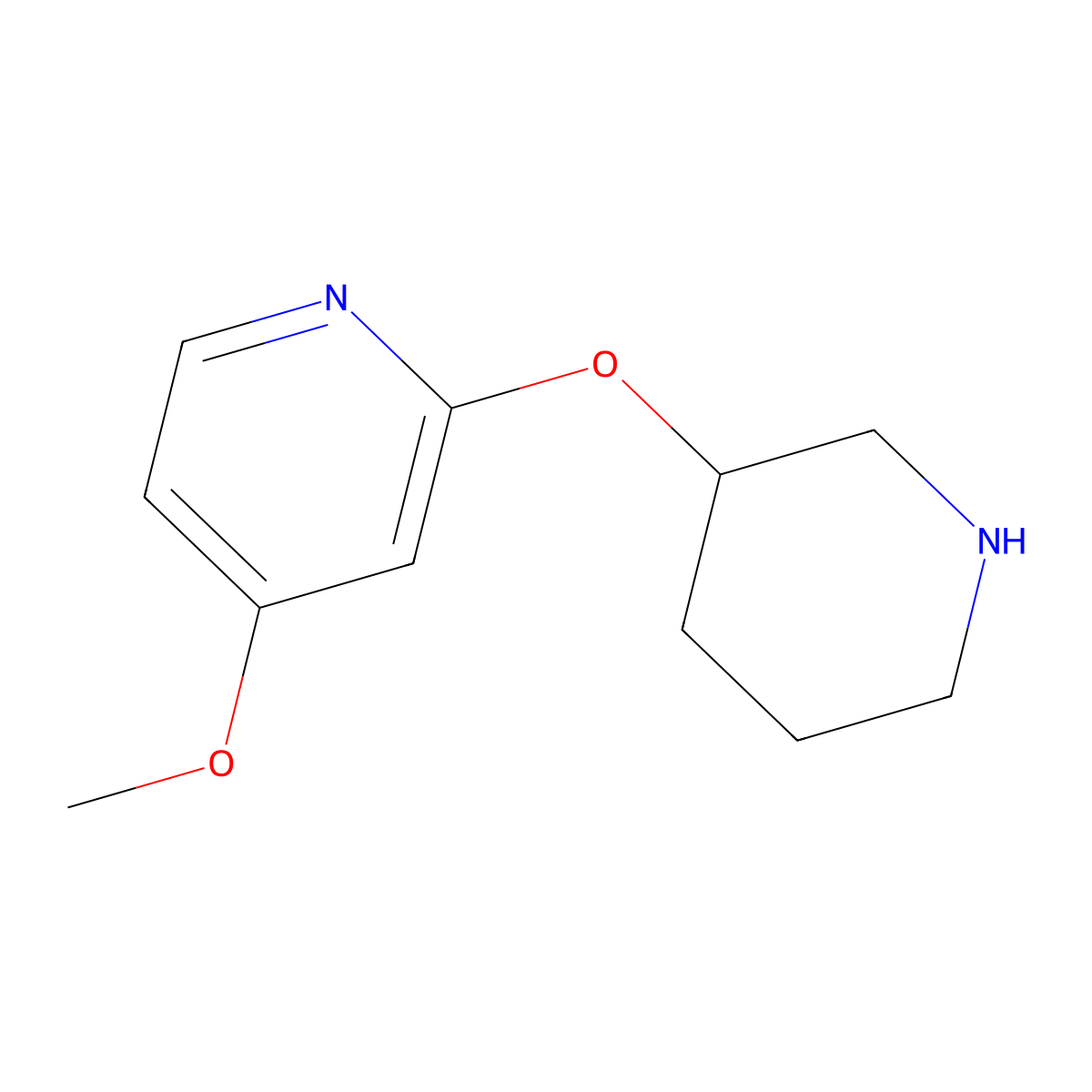 4-Methoxy-2-(piperidin-3-yloxy)pyridine molecular structure, CAS 1708157-86-1