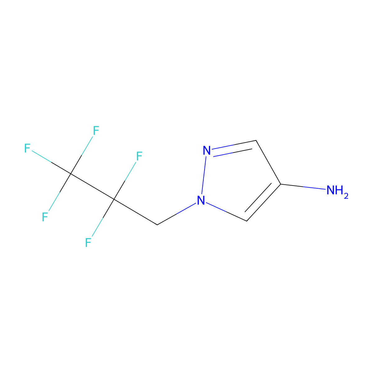 1-(2,2,3,3,3-pentafluoropropyl)-1H-pyrazol-4-amine molecular structure, CAS 1708160-25-1