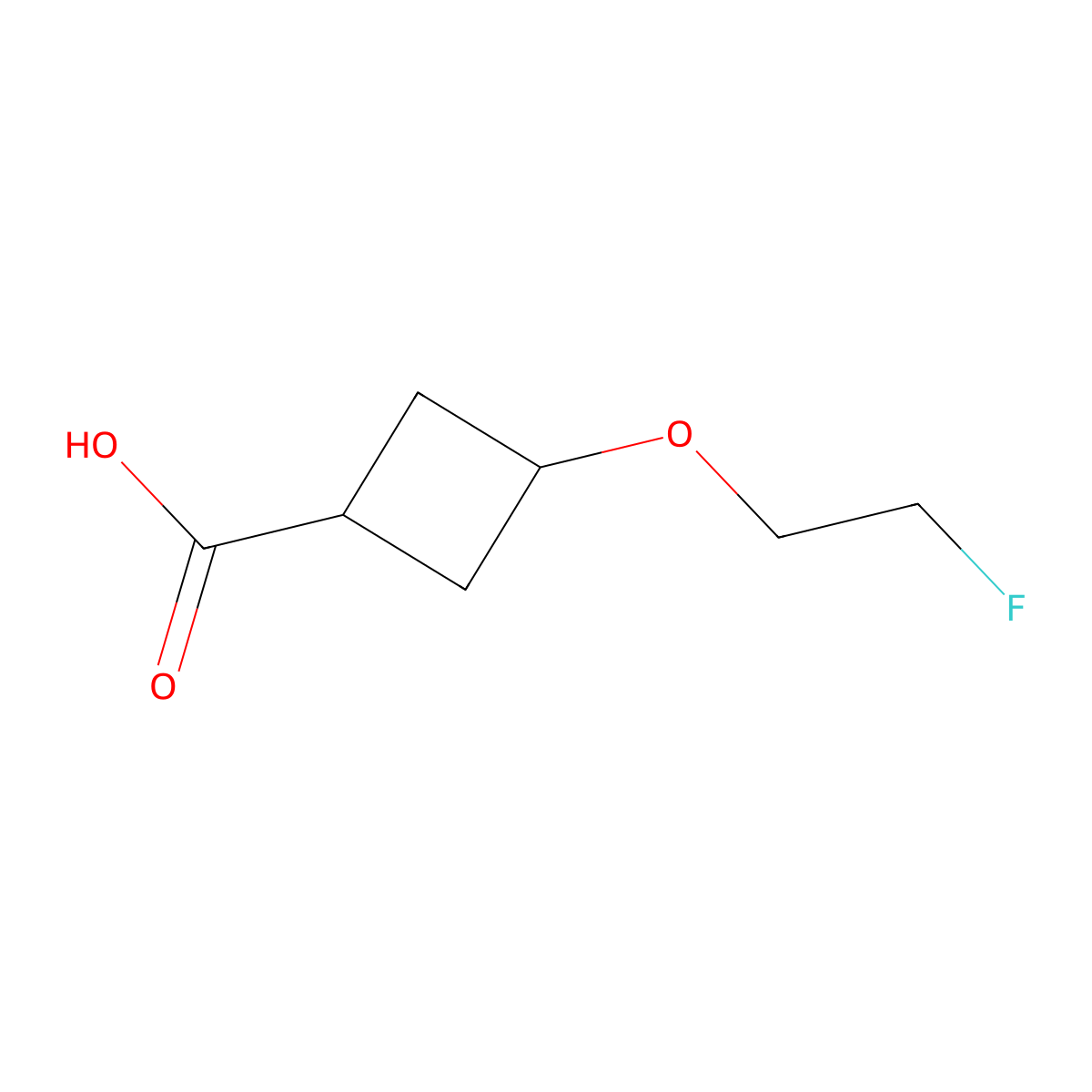 3-(2-Fluoroethoxy)cyclobutane-1-carboxylic acid molecular structure, CAS 1708160-35-3