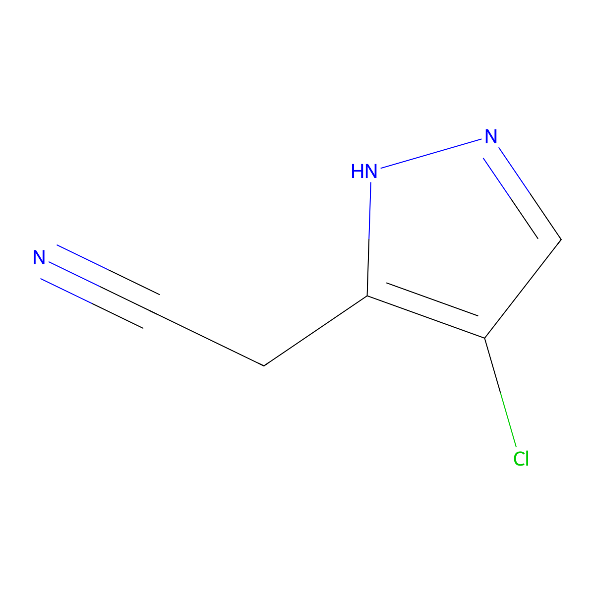2-(4-Chloro-1H-pyrazol-3-yl)acetonitrile molecular structure, CAS 1708160-38-6