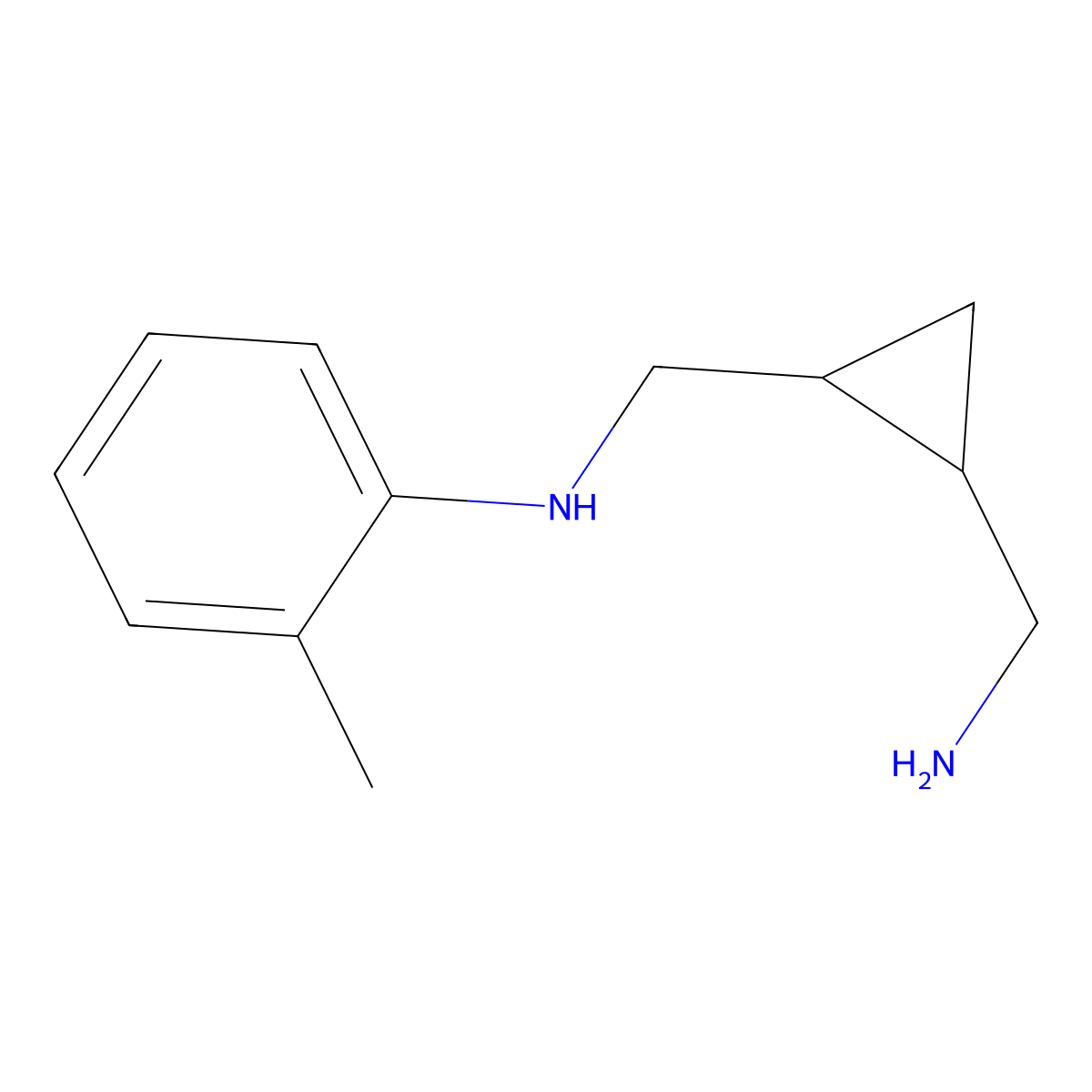 N-{[2-(Aminomethyl)cyclopropyl]methyl}-2-methylaniline molecular structure, CAS 1708160-41-1