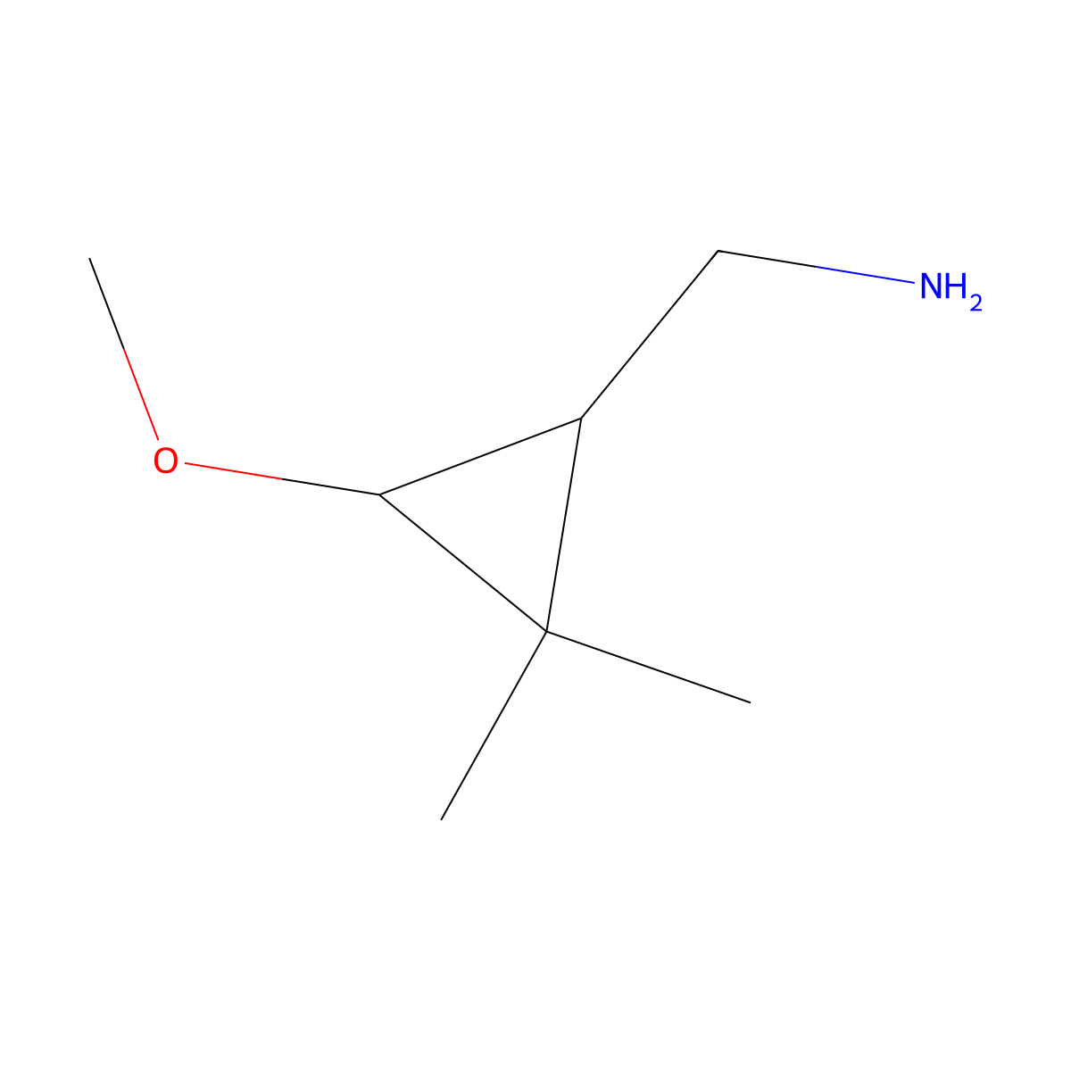 (3-Methoxy-2,2-dimethylcyclopropyl)methanamine molecular structure, CAS 1708160-45-5