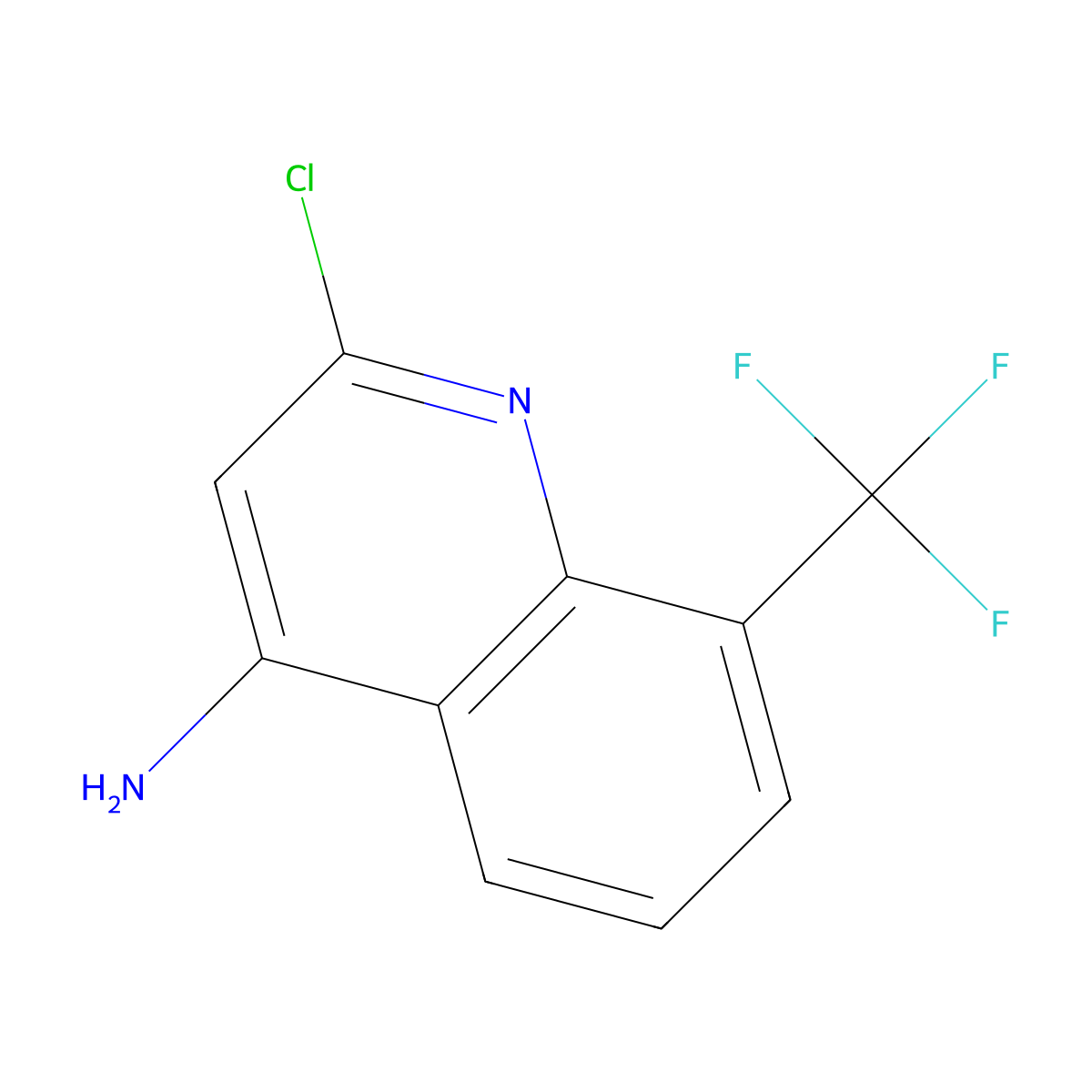 2-Chloro-8-(trifluoromethyl)quinolin-4-amine molecular structure, CAS 1708160-46-6