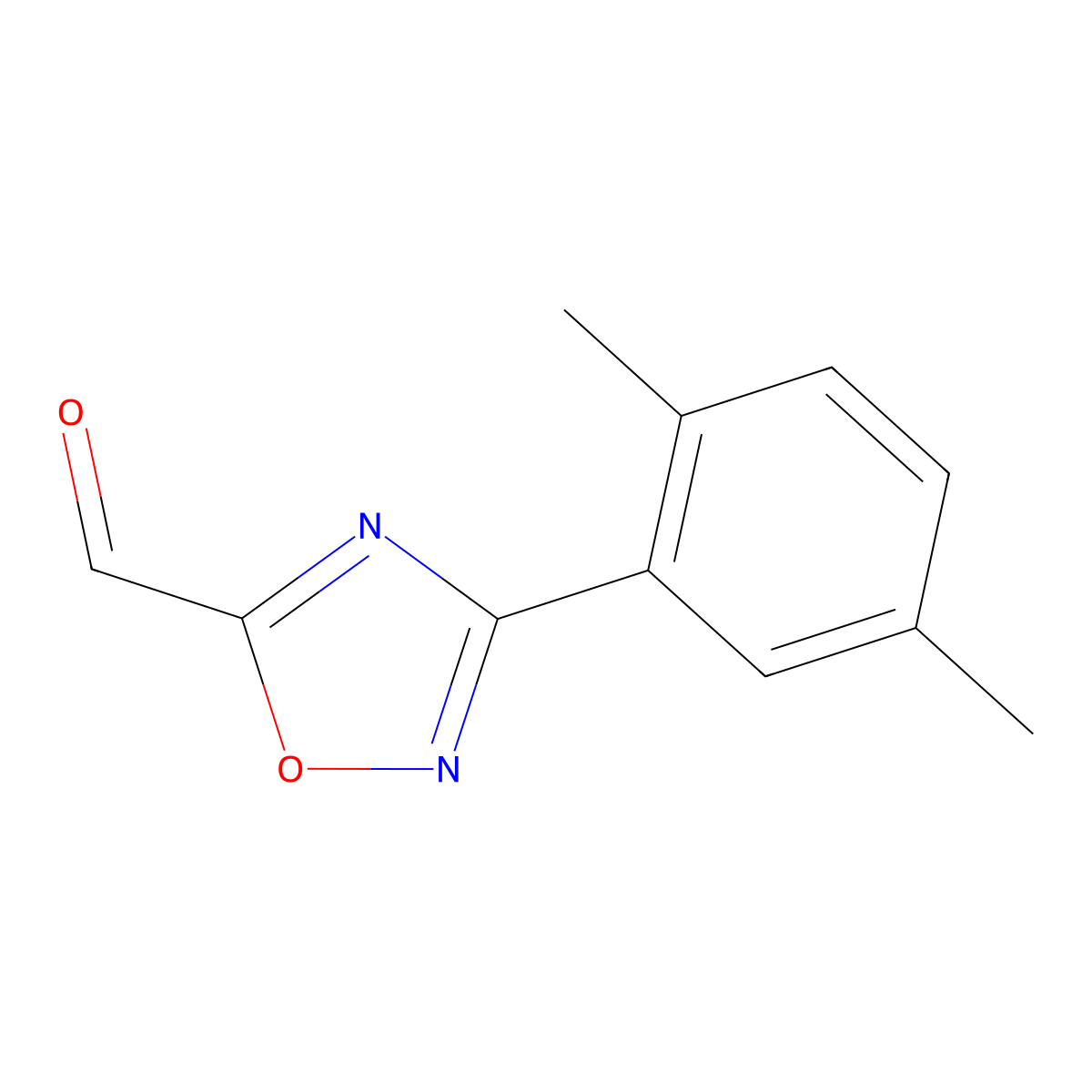 3-(2,5-Dimethylphenyl)-1,2,4-oxadiazole-5-carbaldehyde molecular structure, CAS 1708168-37-9