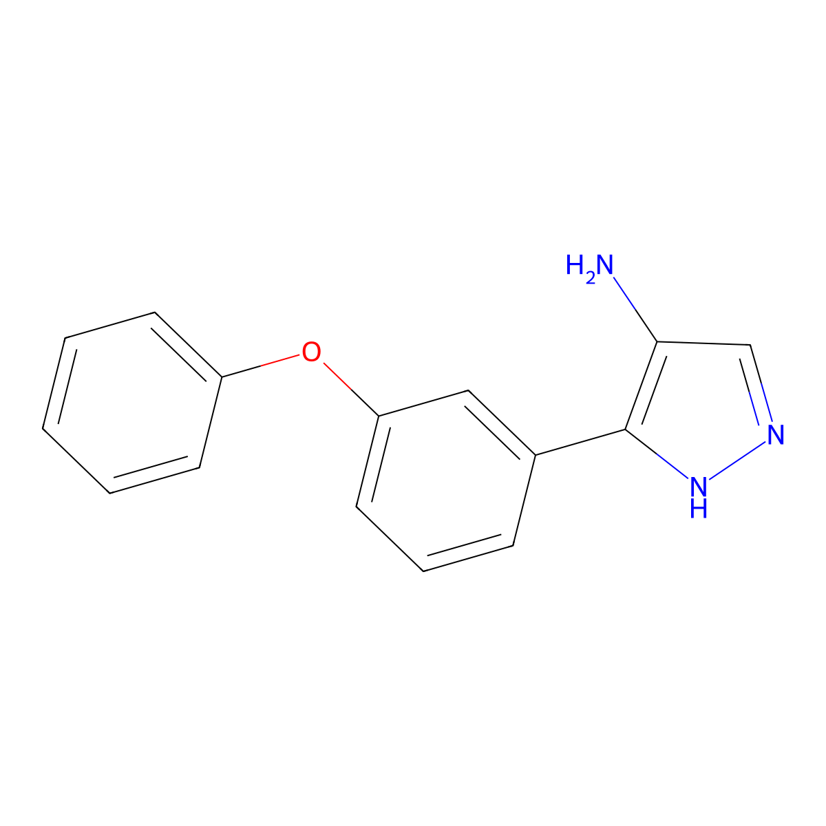 3-(3-Phenoxyphenyl)-1H-pyrazol-4-amine molecular structure, CAS 1708168-85-7
