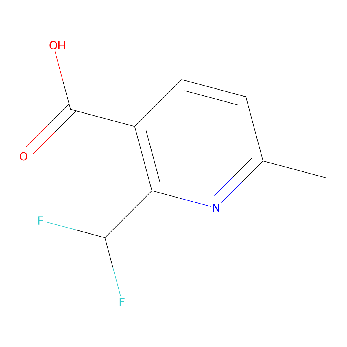 2-(Difluoromethyl)-6-methylnicotinic acid molecular structure, CAS 1708178-67-9