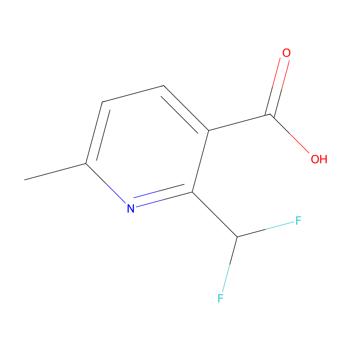 2-(Difluoromethyl)-6-methylnicotinic acid molecular structure, CAS 1708178-67-9