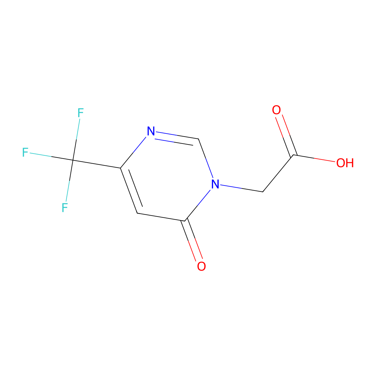 2-(6-Oxo-4-(trifluoromethyl)pyrimidin-1(6H)-yl)acetic acid molecular structure, CAS 1708178-78-2