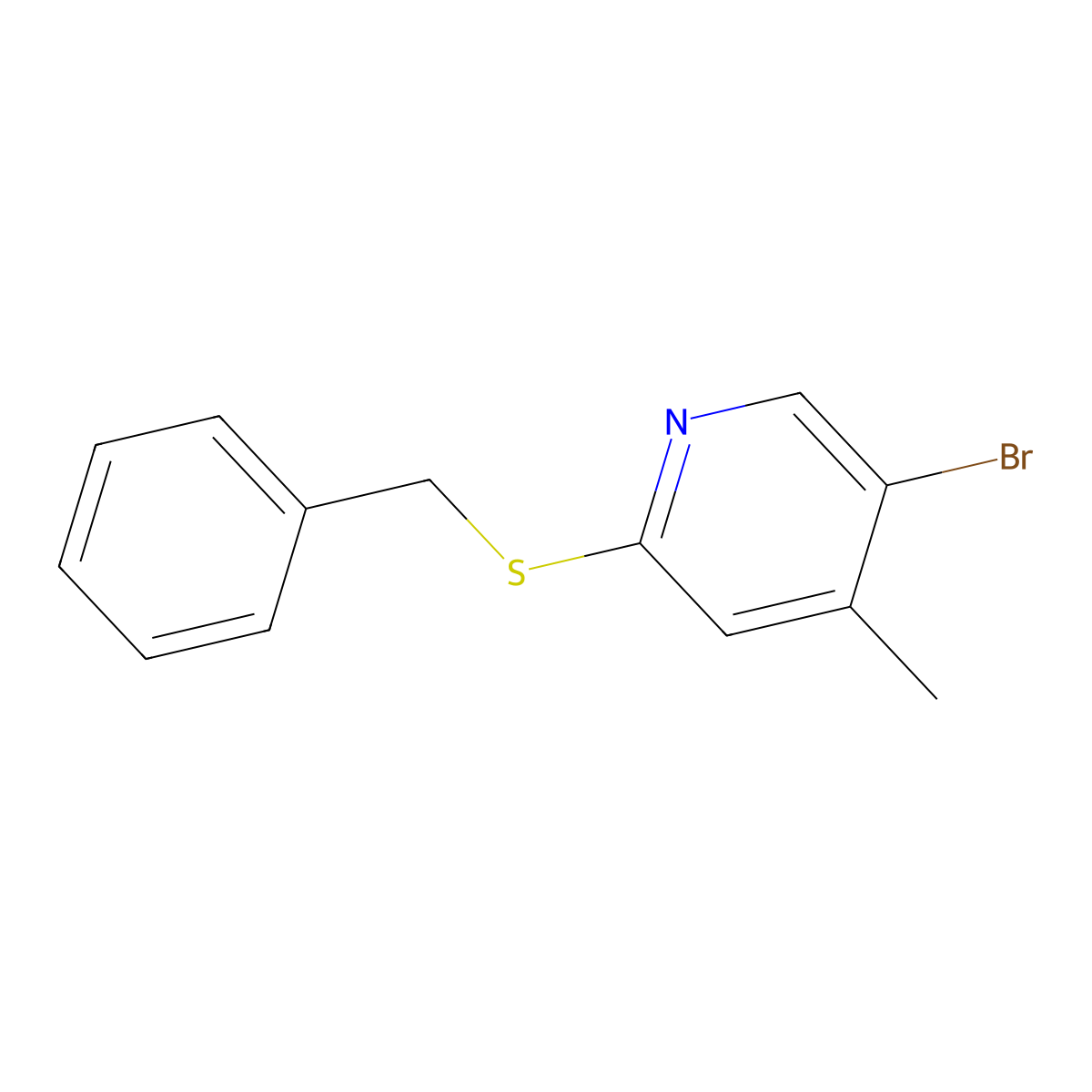 2-(BenZylthio)-5-bromo-4-methylpyridine molecular structure, CAS 1708182-65-3