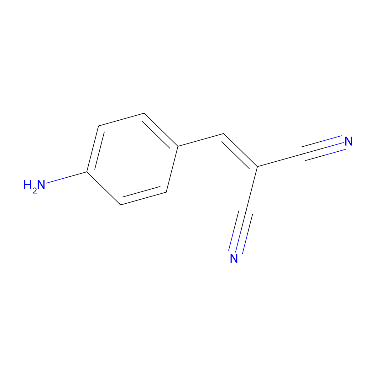 Propanedinitrile, 2-((4-nitrophenyl)methylene)- molecular structure, CAS 17082-32-5