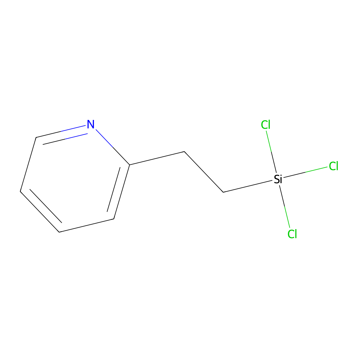 2-[2-(Trichlorosilyl)ethyl]pyridine molecular structure, CAS 17082-69-8