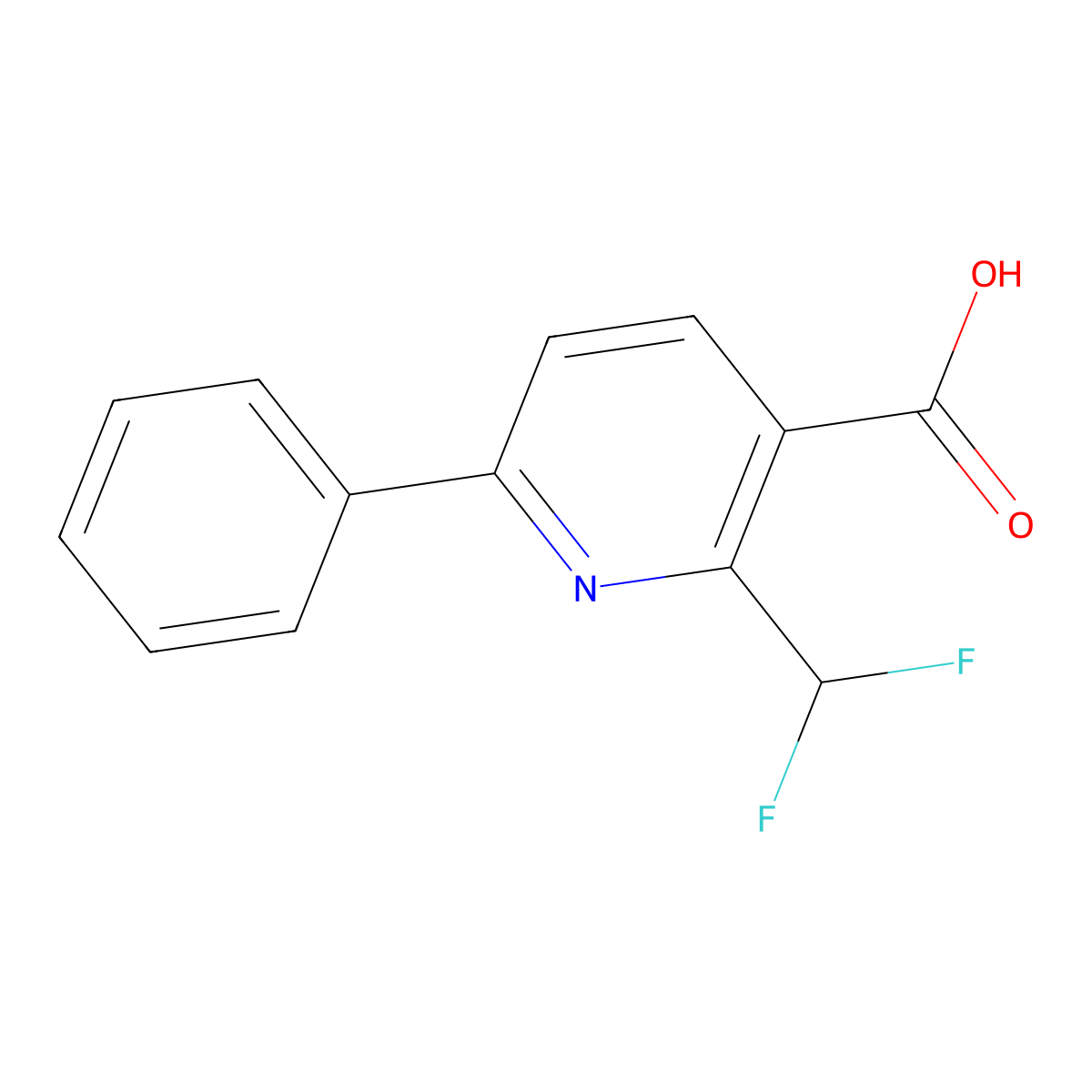 2-(Difluoromethyl)-6-phenylnicotinic acid molecular structure, CAS 1708208-58-5