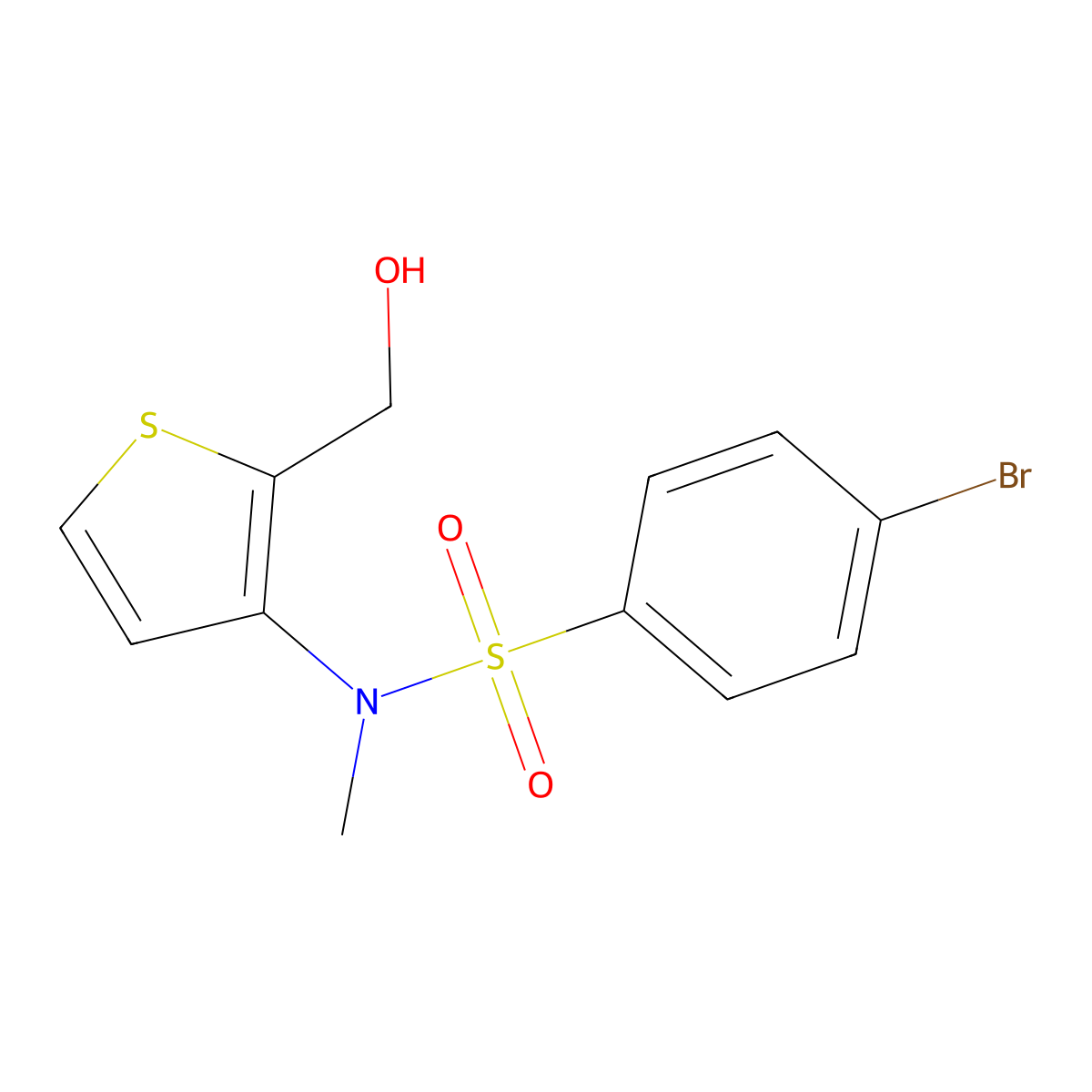 4-Bromo-N-[2-(hydroxymethyl)-3-thienyl]-N-methylbenzenesulfonamide molecular structure, CAS 1708251-31-3