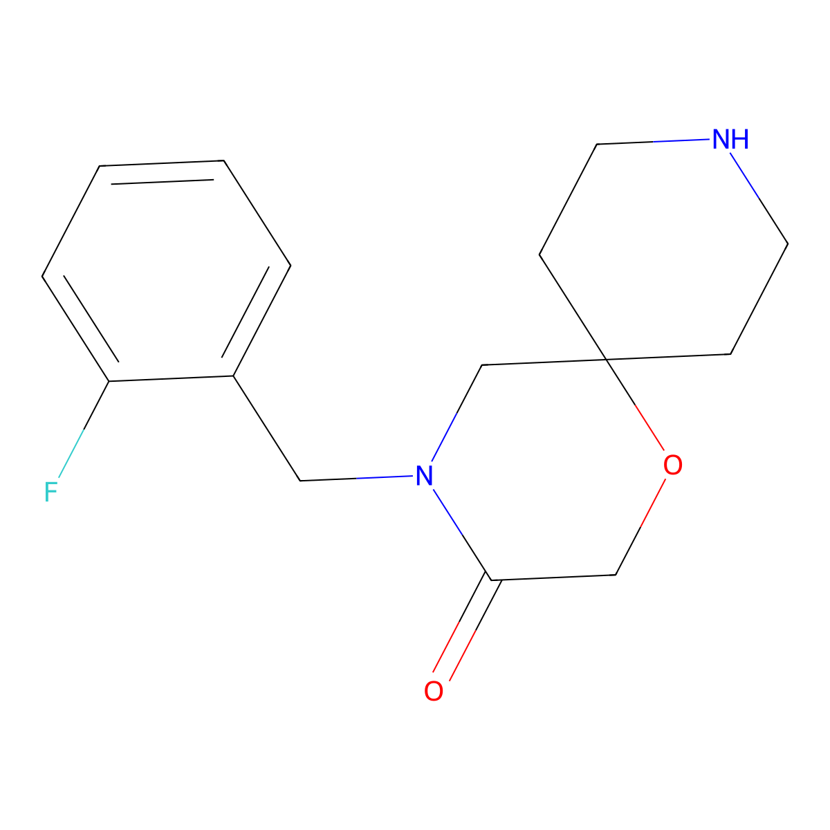 4-(2-Fluorobenzyl)-1-oxa-4,9-diazaspiro[5.5]undecan-3-one molecular structure, CAS 1708264-10-1
