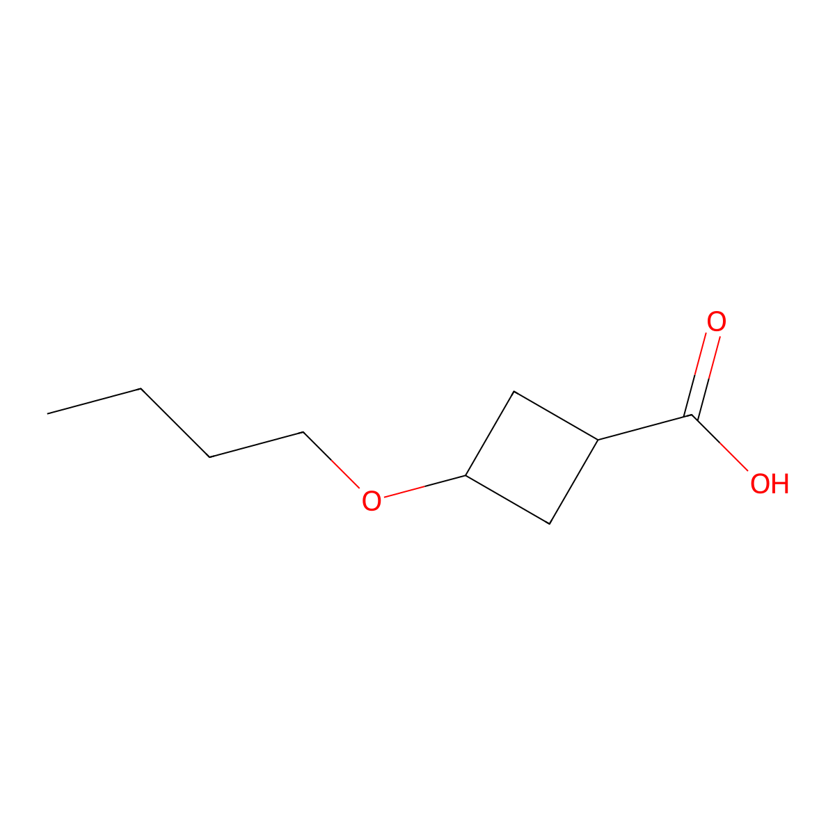 3-Butoxycyclobutane-1-carboxylic acid molecular structure, CAS 1708267-94-0