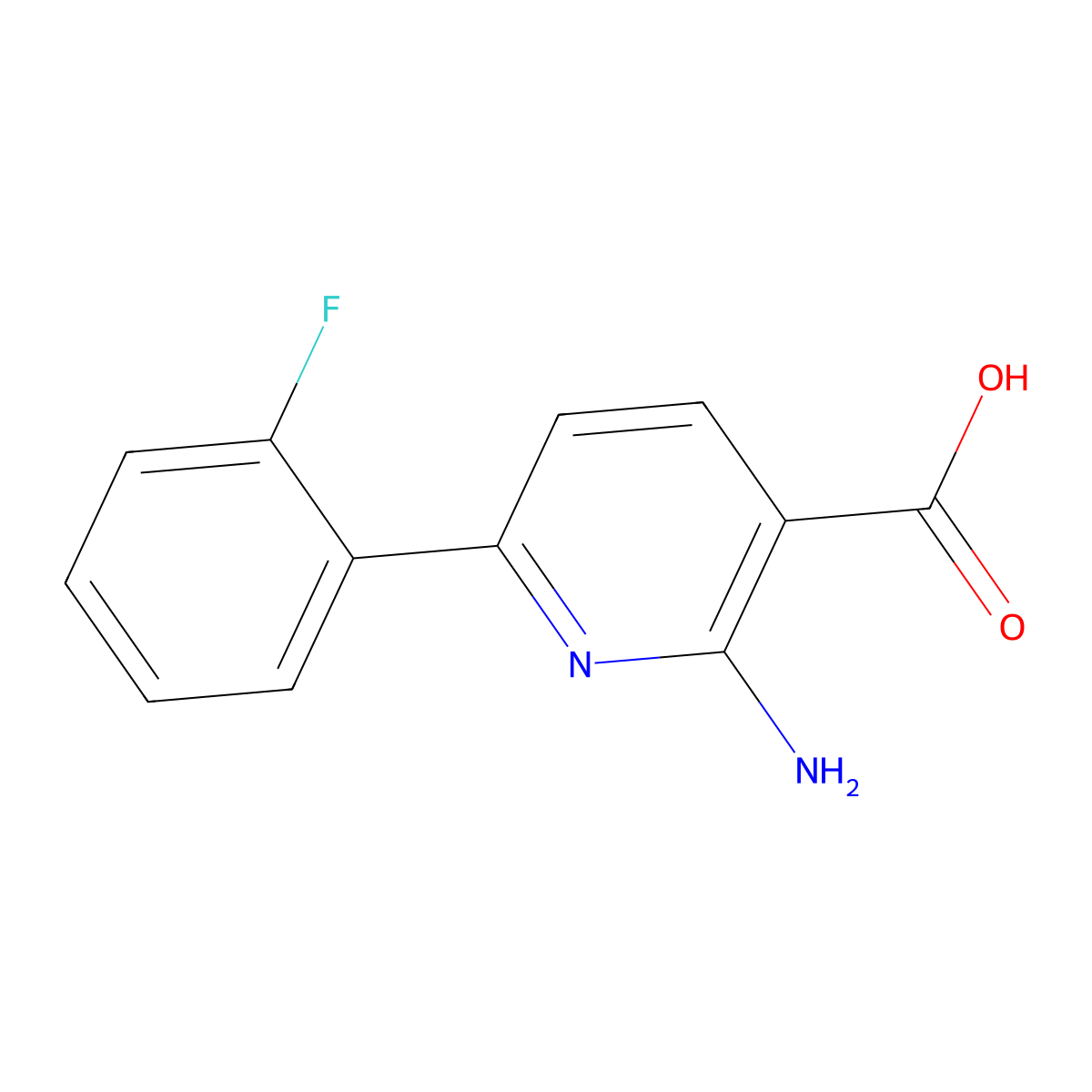 2-Amino-6-(2-fluorophenyl)nicotinic acid molecular structure, CAS 1708268-92-1