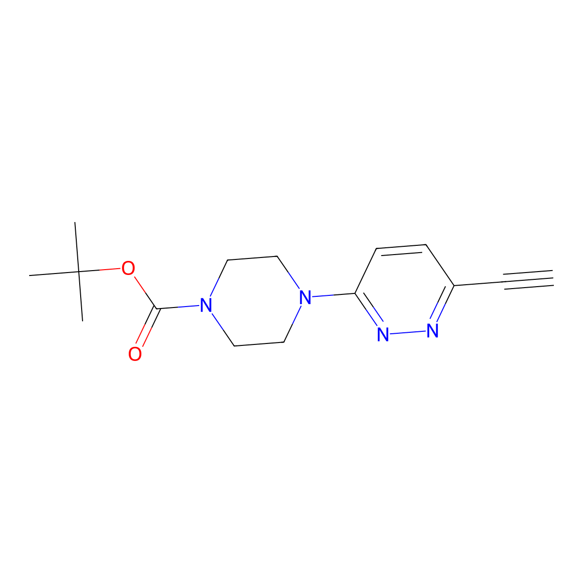tert-Butyl 4-(6-ethynylpyridazin-3-yl)piperazine-1-carboxylate molecular structure, CAS 1708269-17-3