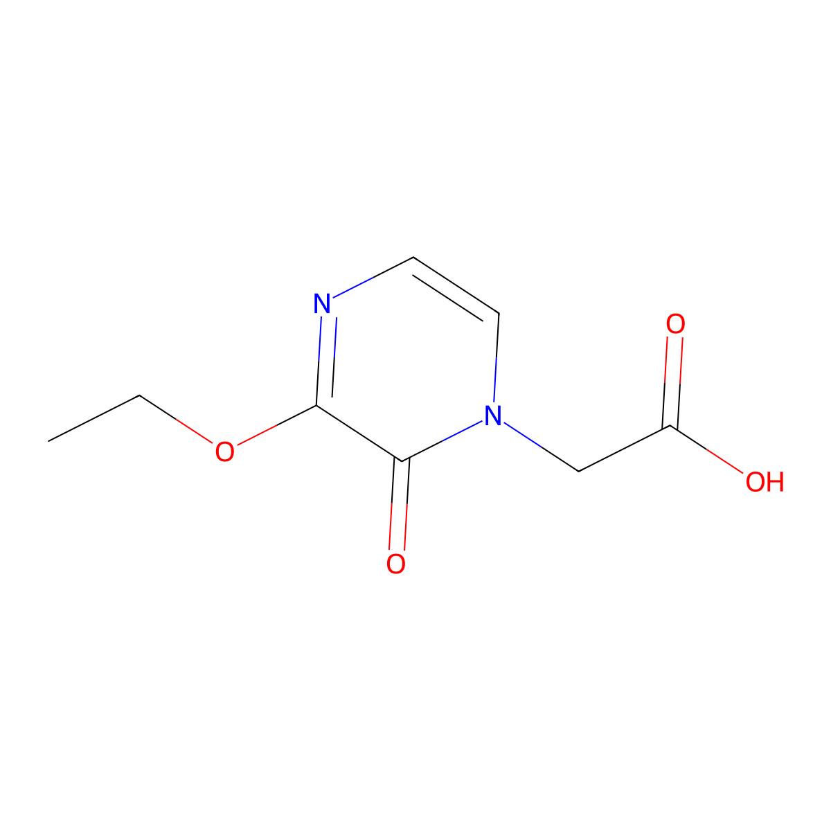 2-(3-Ethoxy-2-oxopyrazin-1(2H)-yl)acetic acid molecular structure, CAS 1708288-23-6