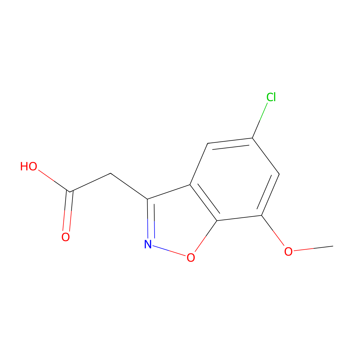 2-(5-Chloro-7-methoxybenzo[d]isoxazol-3-yl)acetic acid molecular structure, CAS 1708288-36-1
