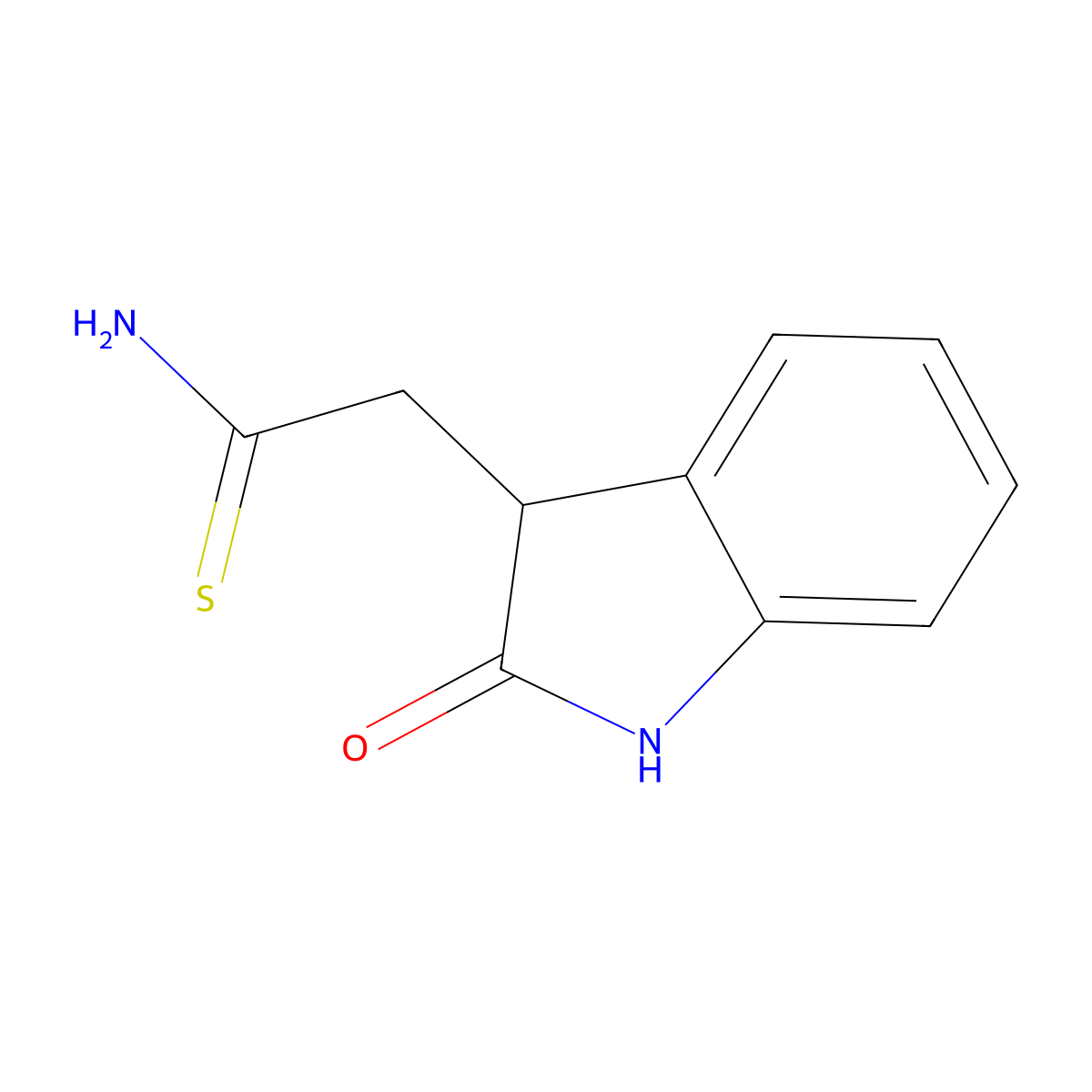 2-(2-Oxoindolin-3-yl)ethanethioamide molecular structure, CAS 1708288-68-9