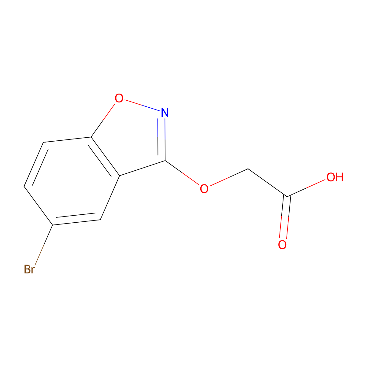 2-((5-Bromobenzo[d]isoxazol-3-yl)oxy)acetic acid molecular structure, CAS 1708288-69-0