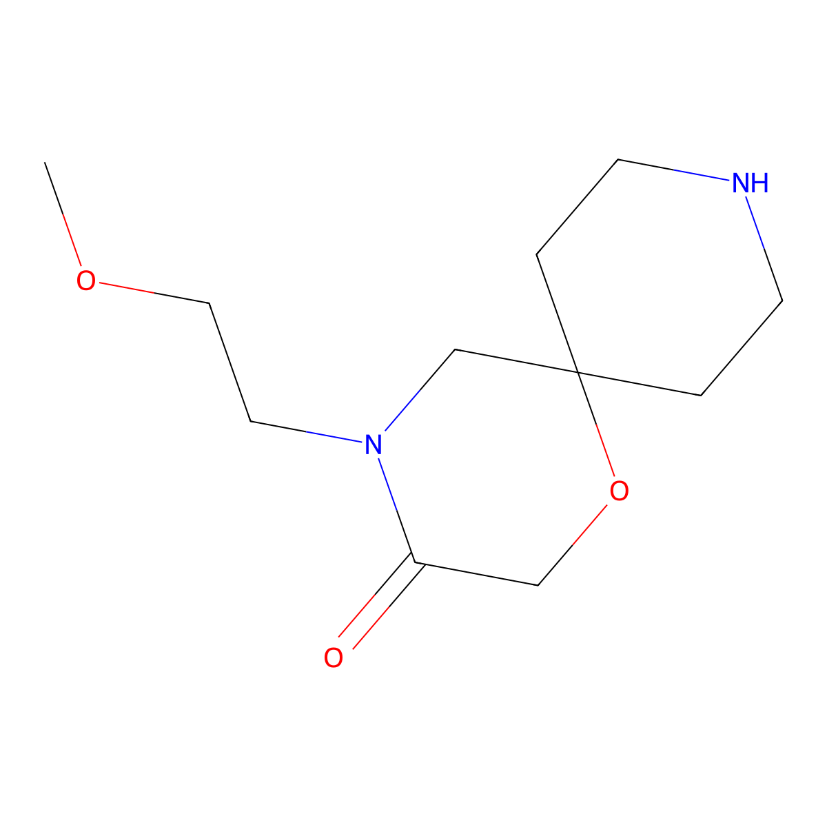 4-(2-Methoxyethyl)-1-oxa-4,9-diazaspiro[5.5]undecan-3-one molecular structure, CAS 1708289-06-8