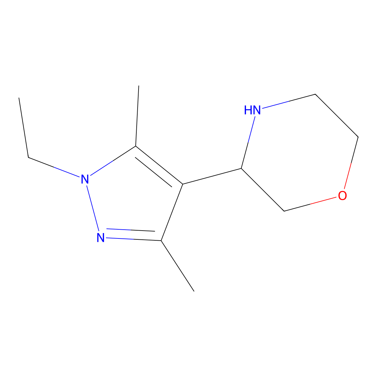 3-(1-Ethyl-3,5-dimethyl-1H-pyrazol-4-yl)morpholine molecular structure, CAS 1708297-05-5