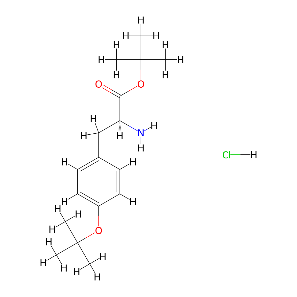 (S)-tert-Butyl 2-amino-3-(4-(tert-butoxy)phenyl)propanoate hydrochloride molecular structure, CAS 17083-23-7