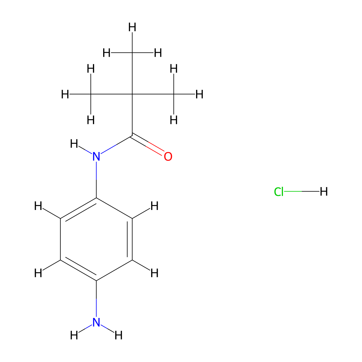 N-(4-aminophenyl)-2,2-dimethylpropanamide hydrochloride molecular structure, CAS 170831-48-8